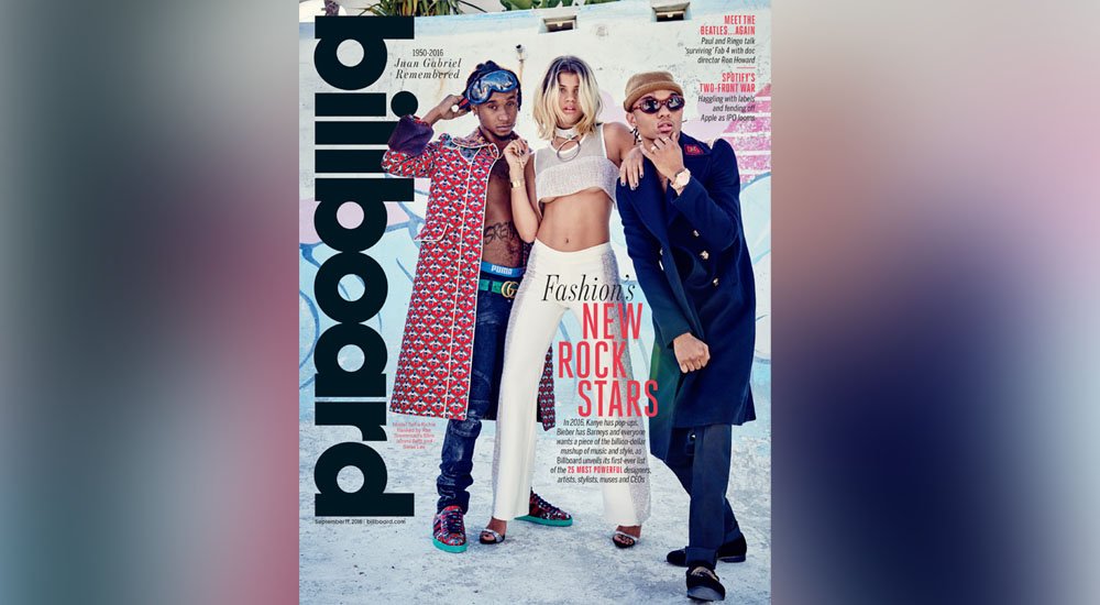 Sofia Richie, flanked by Rae Sremmud's Slim Jxmmi and Swae Lee, on the cover of Billboard's September 17, 2016 issue