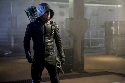 Stephen Amell as the Green Arrow in the Season 5 premiere of 'Arrow' -- 'Legacy'