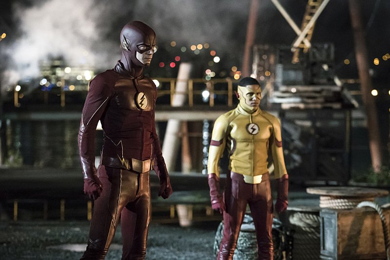 Grant Gustin as The Flash and Keiynan Lonsdale as Kid Flash in 'The Flash' Season 3 premiere -- 'Flashpoint'