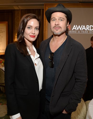 Angelina Jolie and Brad Pitt attend the 15th Annual AFI Awards Luncheon at Four Seasons Hotel Los Angeles at Beverly Hills on January 9, 2015 in Beverly Hills