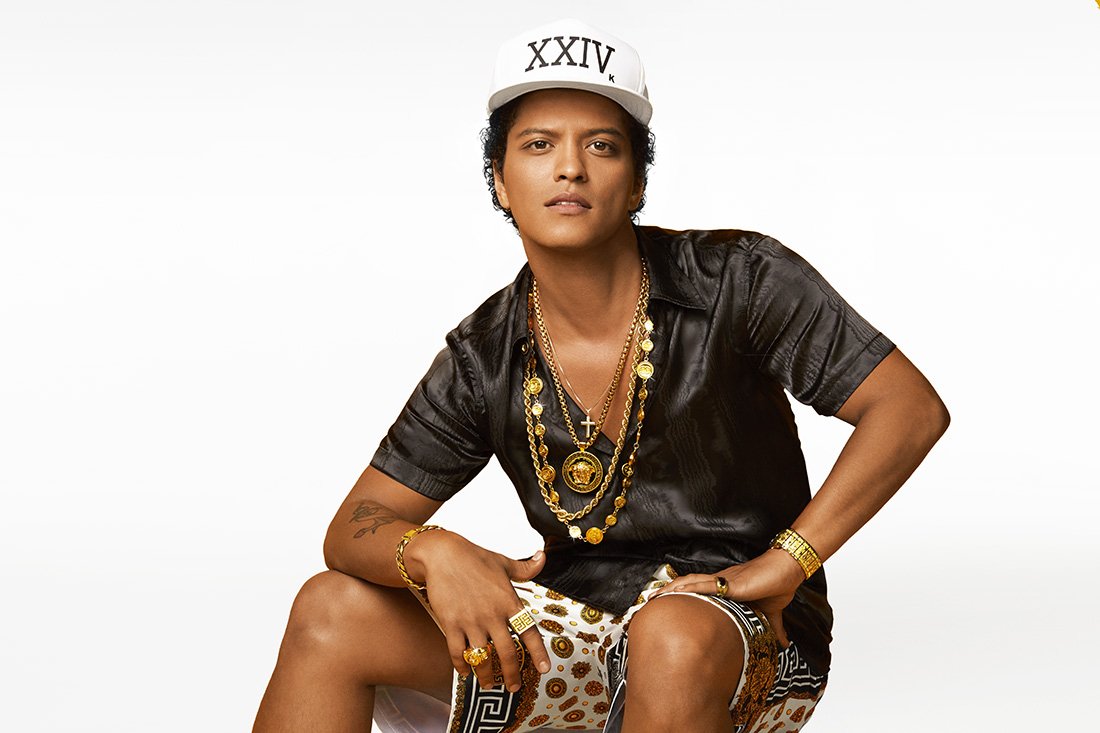 Bruno Mars in artwork for his album, '24K Magic'
