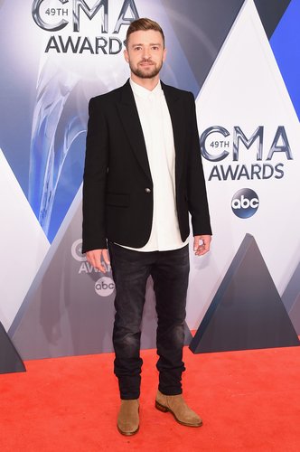 Justin Timberlake attends the 49th annual CMA Awards at the Bridgestone Arena on November 4, 2015 in Nashville