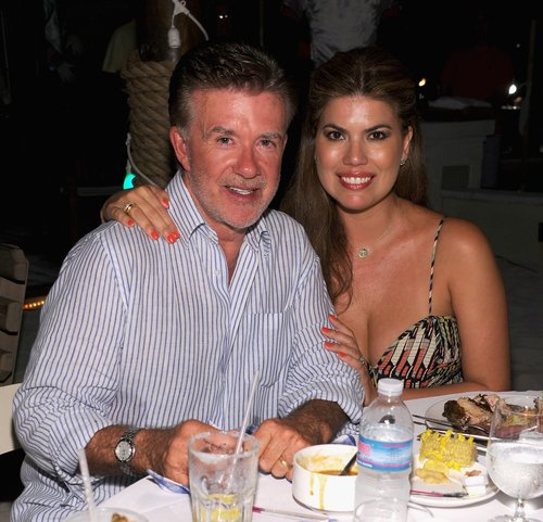 Alan Thicke and Tanya Thicke attend the Junkanoo Beach Party & Dinner during Day One of the Sandals Emerald Bay Celebrity Getaway And Golf Weekend on September 27, 2013 at Sandals Emerald Bay in Great Exuma, Bahamas