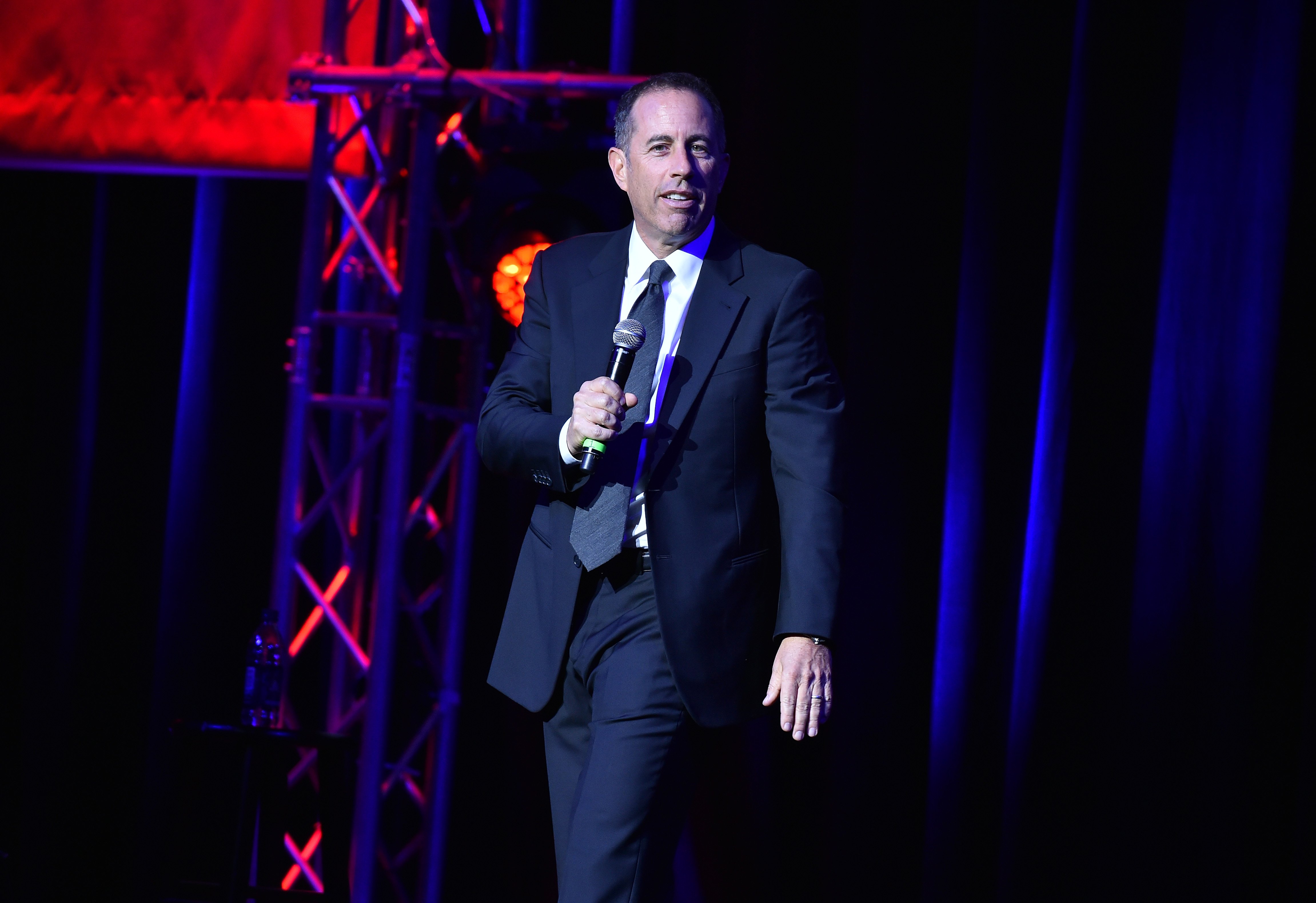 Jerry Seinfeld performs on stage during 10th Annual Stand Up For Heroes at The Theater at Madison Square Garden on November 1, 2016 in New York City
