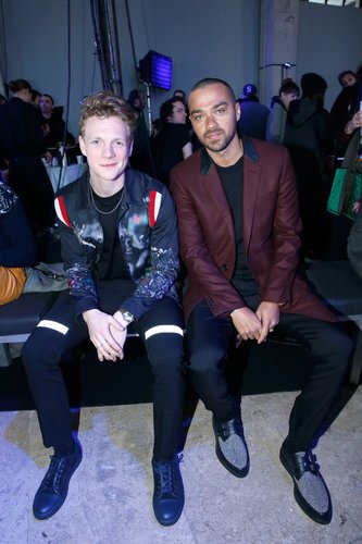 Patrick Gibson and Jesse Williams attend the Lanvin Menswear Fall/Winter 2017-2018 show as part of Paris Fashion Week on January 22, 2017 in Paris