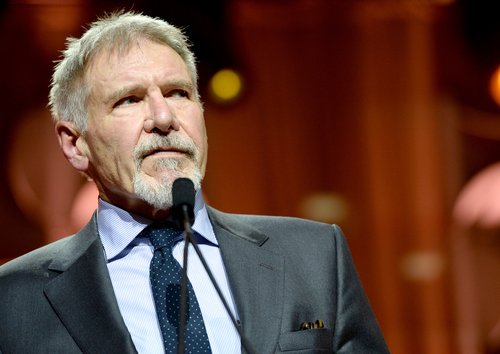 Harrison Ford speaks onstage during Ambassadors for Humanity Gala benefiting USC Shoah Foundation at The Ray Dolby Ballroom at Hollywood & Highland Center on December 8, 2016 in Hollywood