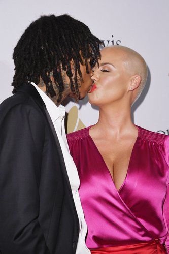 Wiz Khalifa and Amber Rose attend Pre-GRAMMY Gala and Salute to Industry Icons Honoring Debra Lee at The Beverly Hilton on February 11, 2017 in Los Angeles