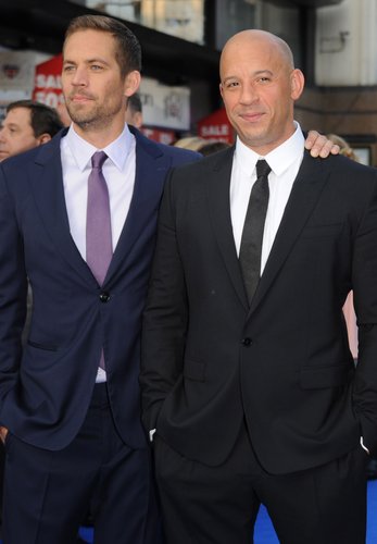 Paul Walker and Vin Diesel attend the ‘Fast & Furious 6’ world premiere on May 7, 2013 in London