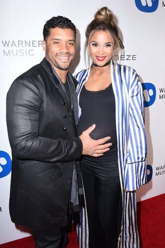 Russell Wilson and Ciara attend the Warner Music Group Grammy Party at Milk Studios in Hollywood on Feb. 12, 2017