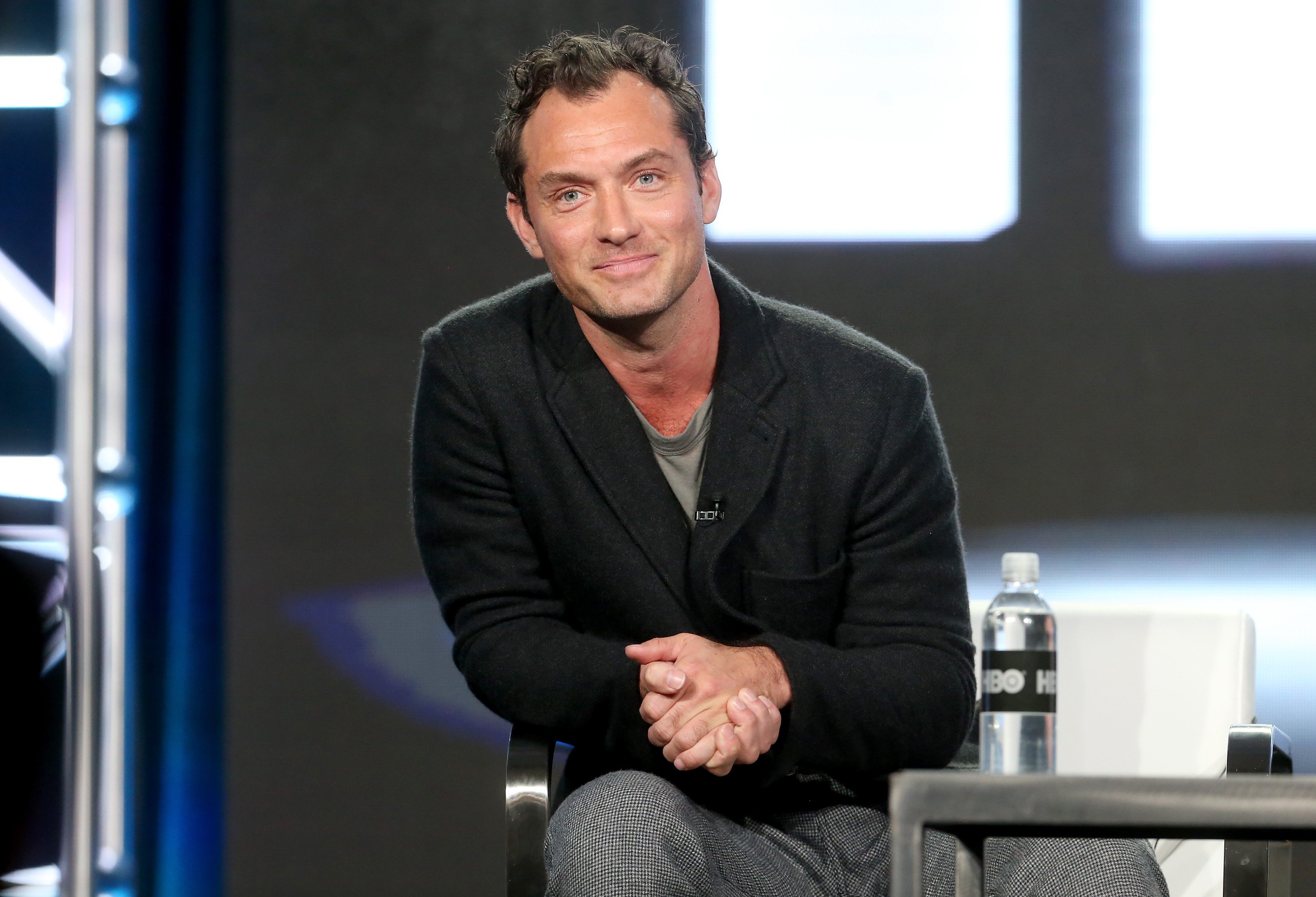 Jude Law of the series 'The Young Pope' speaks onstage during the HBO portion of the 2017 Winter Television Critics Association Press Tour at the Langham Hotel on January 14, 2017 in Pasadena