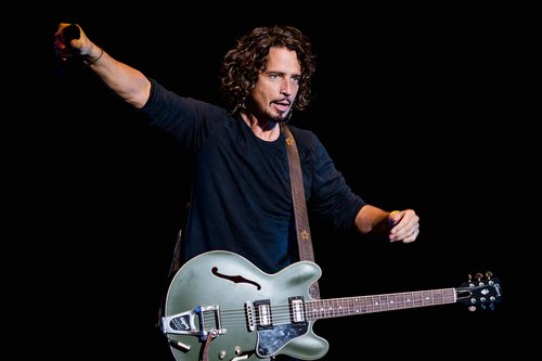 Chris Cornell of Soundgarden performs on stage during the 2014 Lollapalooza Brazil at Autodromo de Interlagos on April 6, 2014 in Sao Paulo