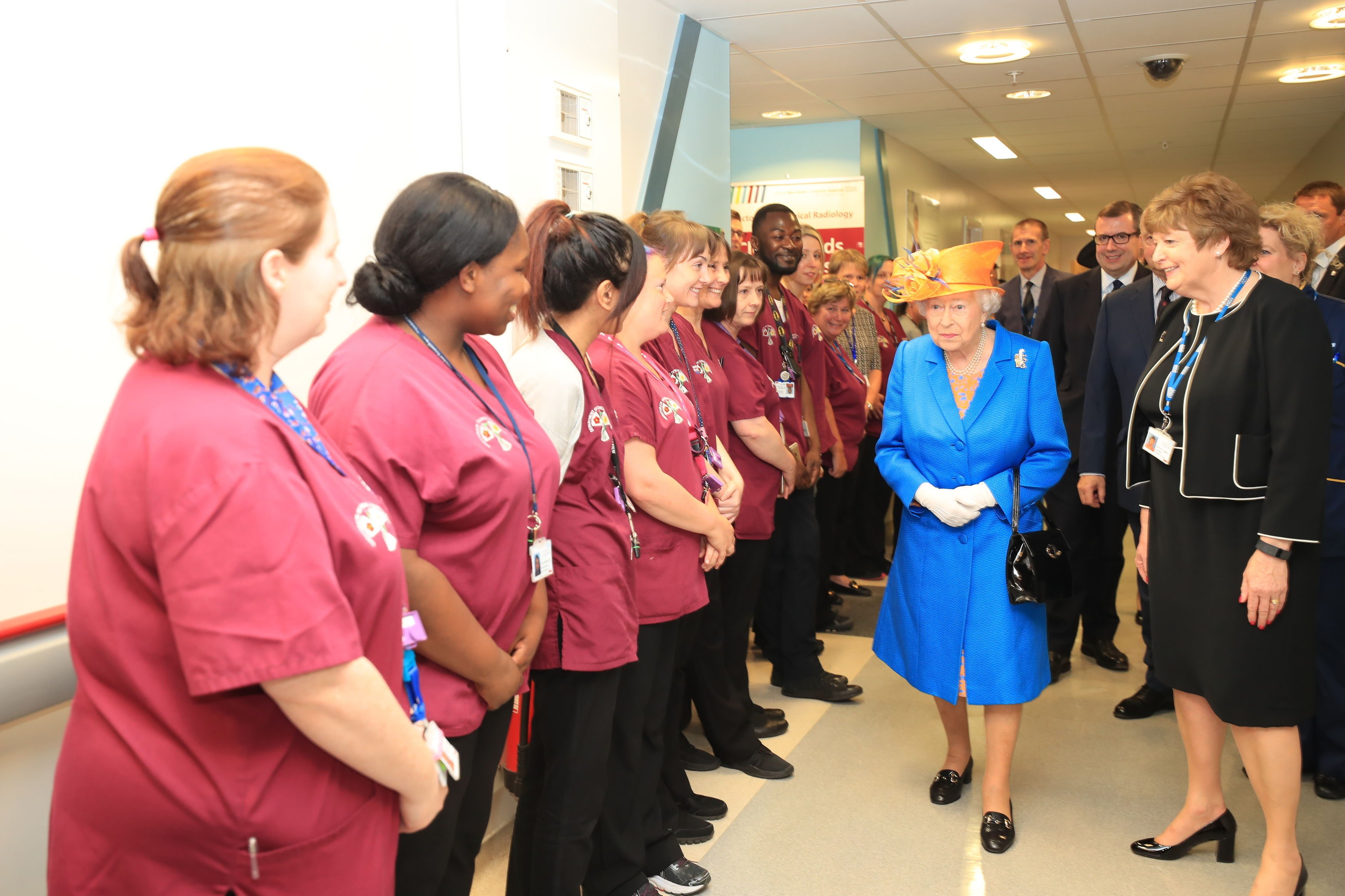 Queen Elizabeth II visits the Royal Manchester Children's Hospital on May 25, 2017 