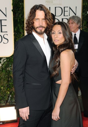 Chris Cornell and wife Vicky Karayiannis arrive at the 69th Annual Golden Globe Awards held at the Beverly Hilton Hotel on January 15, 2012 in Beverly Hills