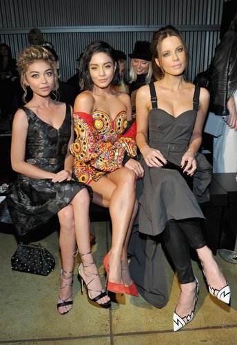 Sarah Hyland, Vanessa Hudgens and Kate Beckinsale attend Moschino Spring/Summer 18 Menswear and Women's Resort Collection at Milk Studios on June 8, 2017 in Hollywood