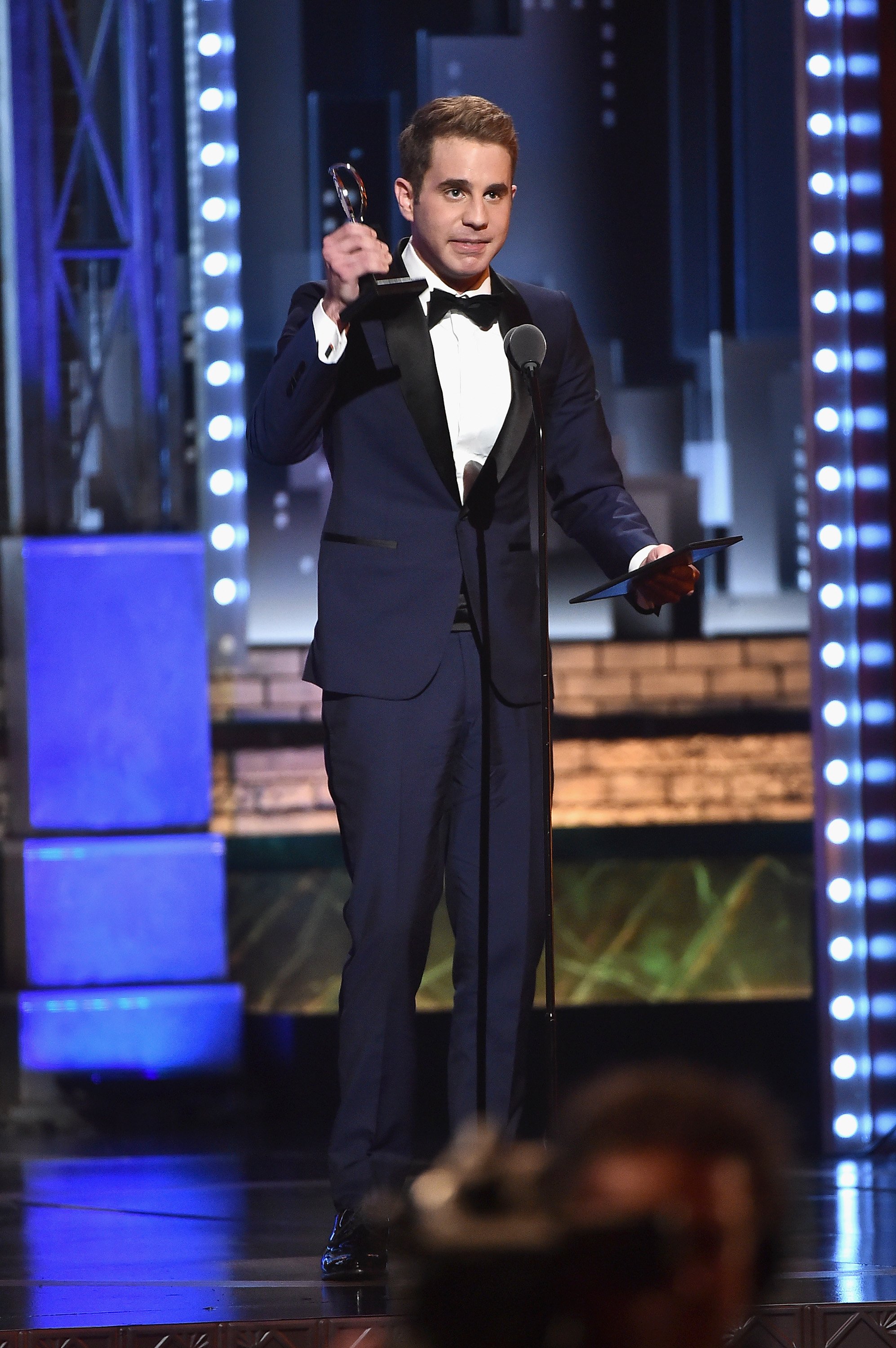 Ben Platt accepts the award for Best Performance by an Actor in a Leading Role in a Musical for 'Dear Evan Hansen' onstage during the 2017 Tony Awards at Radio City Music Hall on June 11, 2017 in New York City