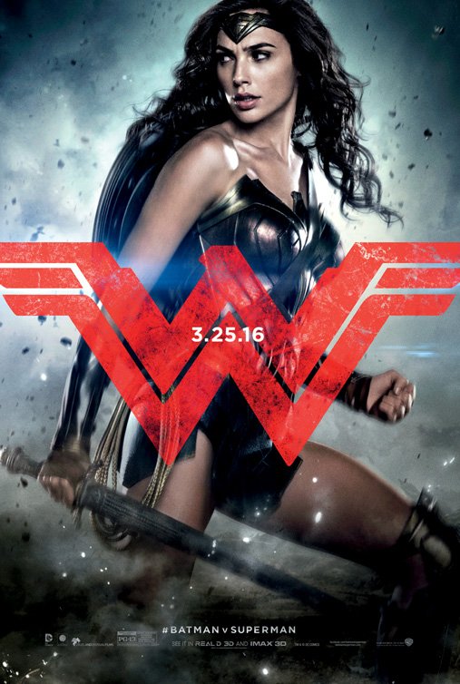 The Gal Gadot Wonder Woman character poster for 'Batman v Superman'