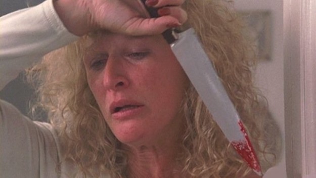 The knife Alex (Glenn Close) used to attack Dan (Michael Douglas) with at the end of the movie is actually made of cardboard.