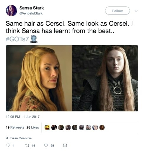 It's been pretty well-documented that the costume and makeup team on Game of Thrones uses hair in symbolic ways throughout the series.