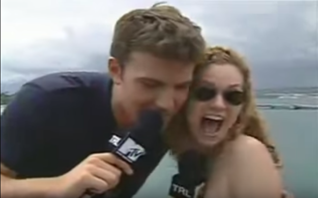 During their interview from the early 2000s, Affleck goes over to Burton and says, "Nice to see you," as he grabs her.