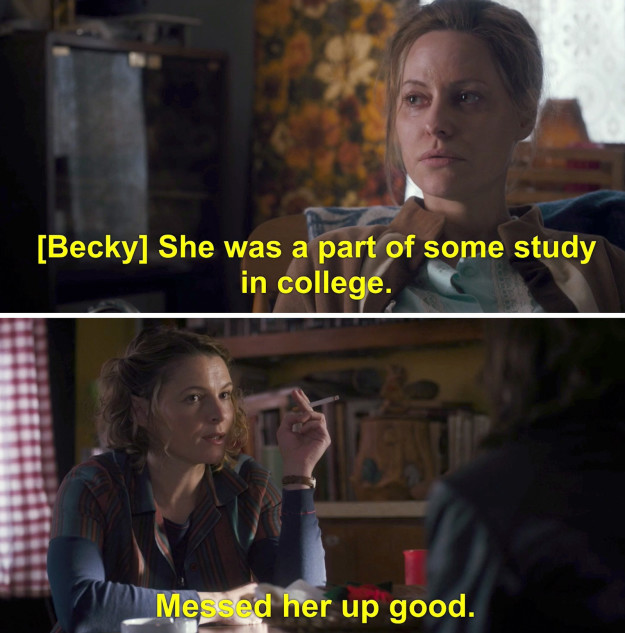 Becky explained that Terry hadn't spoken in five years, on account of the trauma she suffered after becoming involved in a drug-fueled experimental study during college.