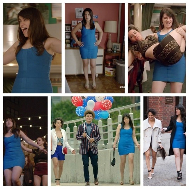 On an episode of Broad City, Abbi spends more than she can afford on a dress, so she gets her money's worth by wearing it to every nice occasion from that point forward.