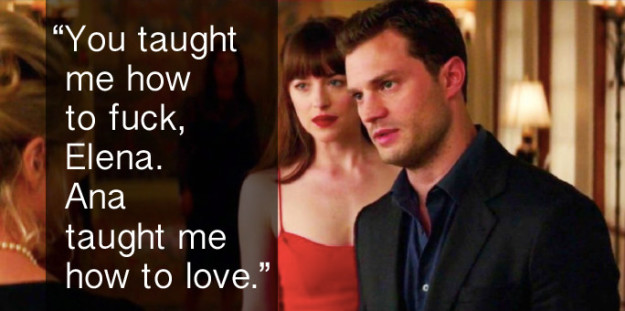 When Christian Grey was breaking down the differences between Elena and Ana in Fifty Shades Darker.