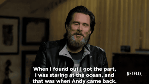 The film is made up of never-before-seen, behind-the-scenes footage of Carrey, ranging from his reaction to being cast as his idol, to his controversial approach to acting as Kaufman.