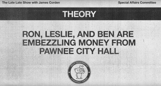 For example, they weighed in on the theory that Ron, Leslie, and Ben were somehow embezzling from the government.