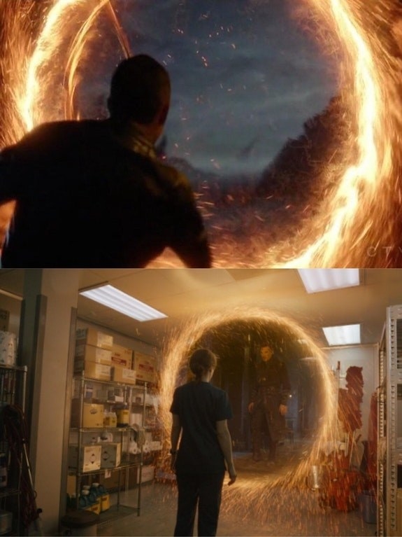 The portals in Agents of Shield are identical to those that are opened up by Stephen Strange in Doctor Strange.