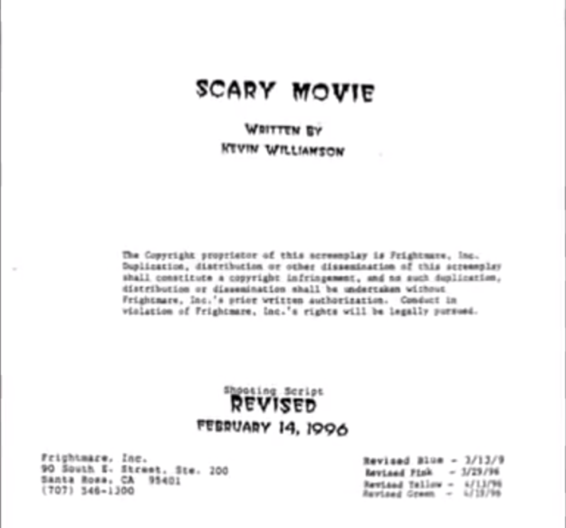 Scream was originally titled "Scary Movie."