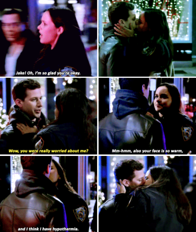 When Amy was honest about her reasons for kissing Jake.