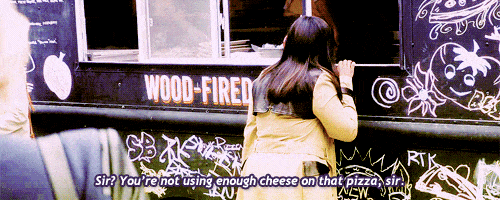 When she had constructive notes for the pizza truck.