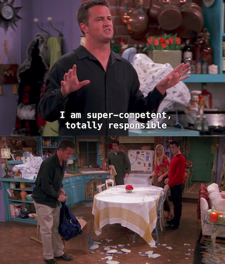 When Chandler broke the plates.