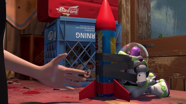 In Toy Story, there's a Binford Tools box in Sid's house. Binford Tools was the fictional company in Home Improvement, which starred Tim Allen (the voice of Buzz Lightyear).