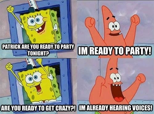 When Patrick didn't need a party to go crazy: