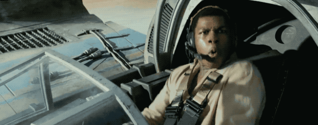 We also get a glimpse of our beloved Finn piloting something, and appearing to be extremely into it.