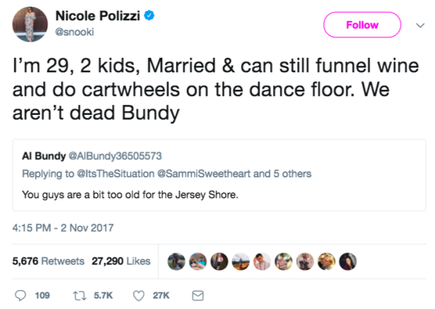 Snooki, meanwhile, tweeted 🔥🔥🔥 back at someone who said the OG cast was too old for a reboot. It went viral.