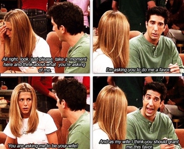 Ross lying to Rachel about annulling their marriage