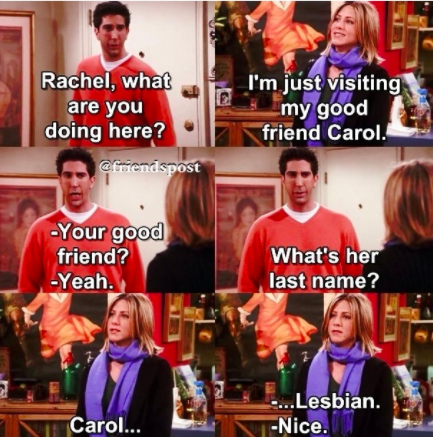 Whenever Ross' ex-wife Carol was used as a punchline