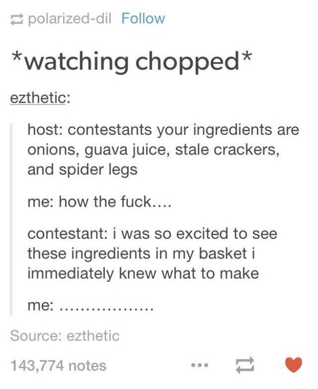 How do Chopped contestants always know what to make?