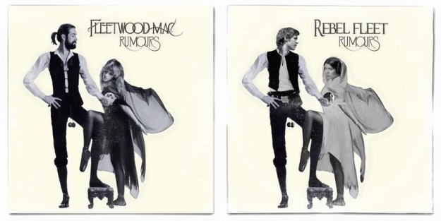 And he's making the freaking awesomest Star Wars themed album cover mash-ups you've ever seen.