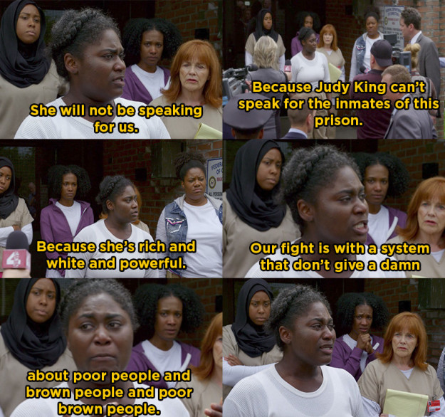 When Taystee spoke up for the inmates in hopes of bringing about change on Orange Is the New Black.