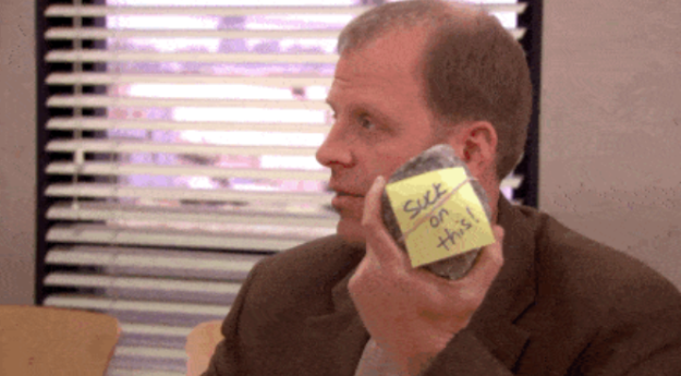 When Toby received Michael's going away gift.