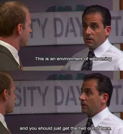 When Toby wasn't invited to Diversity Day.