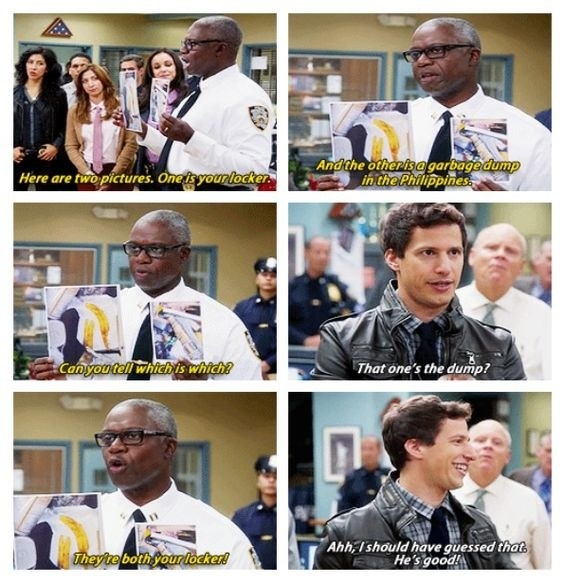 When Captain Holt roasted Jake over his messy locker.