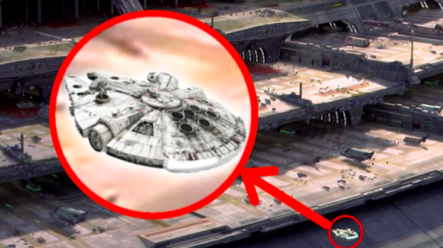 The Millennium Falcon is in Revenge of the Sith.