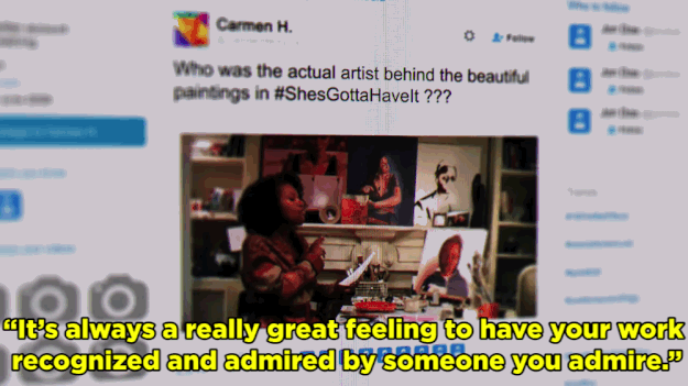 Tatyana was named art consultant for the series. And in a new YouTube video from Netflix, Tatyana and some of the She's Gotta Have It cast, talk about the importance of her artwork.