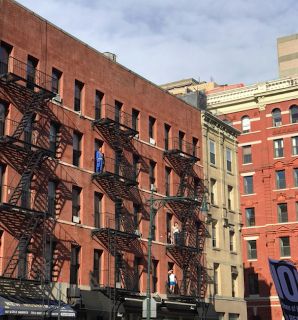 “I don’t want to say the guy himself was so oblivious, but there was no photo manipulation going on,” said Lesser, stressing that he wasn’t “judging” the man on the fire escape.