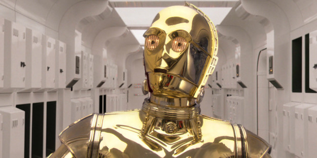 C-3PO isn't entirely useless — he coordinates the activities of Resistance spy droids.