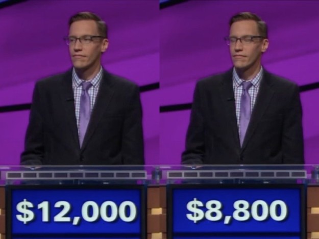 Initially, his response was accepted as correct, but a few minutes later, Alex Trebek laid down the hammer of justice: Spicher's mistake cost him $3,200.